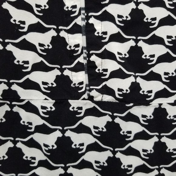 H&M dress 6 Small mod op art kitty cat novelty print tunic shift retro keyhole - Picture 8 of 11